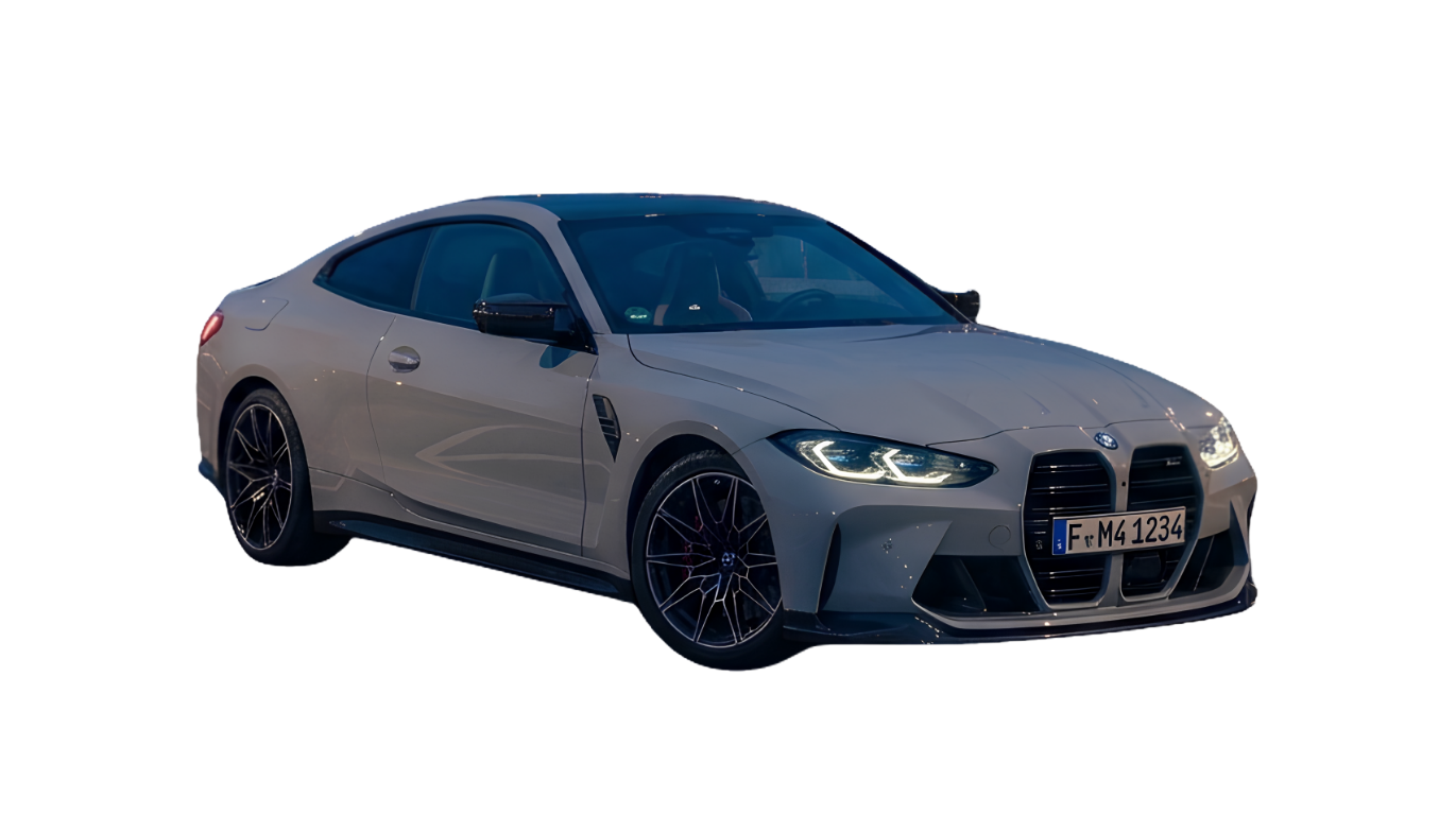 BMW M4 Competition, widok z przodu w hali salonu OKTAM
